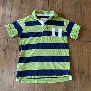 Mini Boden striped rugby polo tee